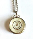 Lucerne Swiss Pocket Watch Style Mother Of Pearl Pendant Necklace. Fixed Price $40.38.
