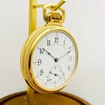 1900 Illinois 16S 17J 3-FINGER Grade 185 Display Clear Back Pocket Watch Runs. Fixed Price $365.00.