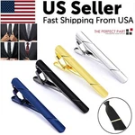 4PCS Mens Stainless Steel Clip Necktie Bar Clasp Clamp Pin Gold Black Silver. Fixed Price $10.29.