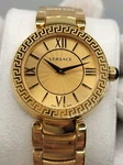 Swiss New 38MM Versace Leda Women's Gold Guiloche Dial Roman Watch Box & Paper. Fixed Price $1199.00.