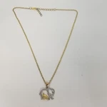 Gold Tone Silver Elephant Necklace Mama Baby Mother's Day Love Pendant. Fixed Price $10.99.