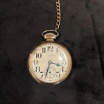 Elgin Double Roller Father Time Gold Fill White Dial 50MM Manual Pocket Watch. Fixed Price $275.00.