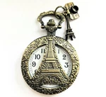 Vintage Inspired Pocket Watch Pendant Eiffel Tower Paris France - Needs Battery. Fixed Price $15.00.