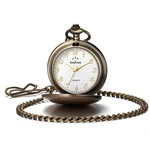 Boshiya Classic Smooth Vintage Quartz Pocket Watch, Arabic Numerals Bronze. Fixed Price $23.23.