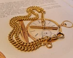 Pocket Watch Chain 10CT Rose Gold Shell Antique 1890S Victorian Albert & Bar. Fixed Price $463.47.