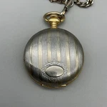 Milan Pocket Watch Men 47MM Two Tone Hunter Case Date Chain New Battery 15". Fixed Price $31.49.