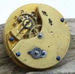 1874-10 Pocket Watch Movement Waltham Ellery 10S 11J 1034129 Key Drive (P3K2). Fixed Price $74.95.