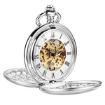 Shoppewatch Men Pocket With Chain Hand Winding Vintage Silver. Fixed Price $58.04.