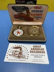 Bradley Time Great American Railroads Pocket Watch Set The Milwaukee Htf. Fixed Price $125.00.