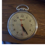 Ingersoll Sweepster Pocket Watch Vintage Mechanical Runs Red Seconds. Fixed Price $59.99.