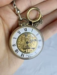 Vintage Everswiss Skeleton Open Face Gold Tone 17 Jewels Pocket Watch Parts Only. Fixed Price $19.90.