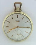 Vintage 14K Gold Longines Mens Pocket Watch C.1970S Cal 550 Good Cond* Serviced. Fixed Price $2593.09.