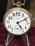 Working Vintage Elgin Open Face Pocket Watch 10K Gold Filled. Fixed Price $350.00.