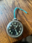 Westclox Scotty Pocket Watch Black Dial Neon Hands. Fixed Price $29.99.