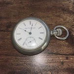 Elgin Silver Full Hunter Mechanical Pocket Watch Roman Numerals White Dial. Fixed Price $400.00.