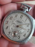 Antique Windsor Emblem Pocket Watch Jagot Company Silver Plate Square Box. Fixed Price $125.00.
