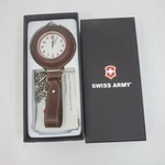 Swiss Army Pocket Watch 42721 Quartz White Dial Leather Pouch & Box Made. Fixed Price $95.99.