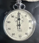 Gallet By Racine Swiss Made Vintage Mechanical 1/100 Stopwatch With Box. Fixed Price $115.88.