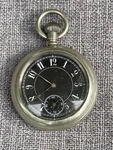 Antique Longines Pocket Watch Black Dial Circa 1880 Chromed Metal Case Runs. Fixed Price $315.00.