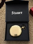 Stauer 1760 Skeleton Mechanical Pocket Watch Gold Tone W/ Box. Fixed Price $200.00.