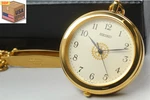 Near Mint Seiko 7N01-9A00 Pocket Watch 38MM Gold White Dial Quartz Japan. Fixed Price $79.99.