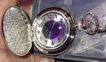 Geneva Date Easy Read Pocket Watch Chain Beautiful Dial New Con Silver Tone. Fixed Price $27.20.