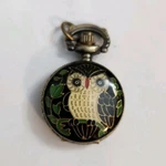 Geneva Owl Design Bronze Full Hunter Quartz Pocket Watch Pendant. New Battery. Fixed Price $10.00.