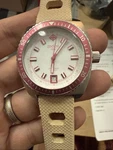 Mens/womens Zodiac Seadragon Watch Red/pink Bezel White Band Model ZO2269. Fixed Price $219.00.