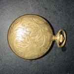 Elgin Full Hunter Pocket Watch Gold Plated Engraved Case Silver Roman Dial. Fixed Price $150.00.