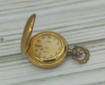 Calibri Ladies Gold Tone Pocket Necklace Watch For Parts Repair Quartz. Fixed Price $12.00.