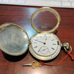 Elgin National 1870 Pocket Watch 43MM Key Wind Coin Silver Running!. Fixed Price $349.99.