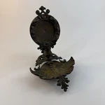 Antique Victorian Baroque Style Metal Saved Pocket Watch Vanity Stand Needs Work. Fixed Price $75.00.
