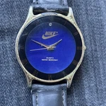 Vintage 90S Nike Air Mood Changing Color Dial Quartz Analog Watch Leather Band. Fixed Price $55.00.