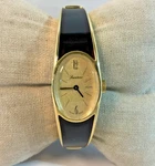 Vtg Lucerne Swiss Hand Winding Mechanical Women Watch Gold Tone Oval Cuff Bangle. Fixed Price $25.00.