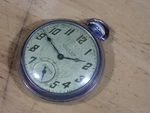 5 - 1942 Ingraham Uncle Sam Manual Wind Pocket Watch Good Balance For Repair. Fixed Price $25.00.