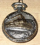 Watch-it Brand Model MLN3212, Railroad Themed, Quartz Pocket Watch, New Battery. Fixed Price $8.95.