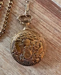 Disney Time Works Mickey Mouse Railroad Sutton Gold Tone Chain Pocket Watch. Fixed Price $248.00.