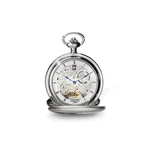 Charles Hubert Stainless Steel Double Cover Satin Pocket Watch. Fixed Price $572.00.