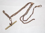 Antique Yellow Gold Filled Pocket Watch Chain With Swivel Hook Slide And Bar. Fixed Price $65.00.