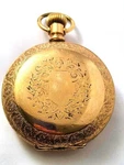 Vintage 18S Hampden Pocket Watch Gold Filled Hunter's Case, 1800'S. Fixed Price $385.00.