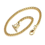 Pocket Watch Albert T-bar Lobster Buckle Gold Plated 14 Inch Chains. Fixed Price $12.91.