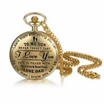 "to My Son Love You" Men's Stainless Steel Pocket Watch Classic Quartz Analoy. Fixed Price $9.99.