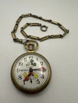 Vintage Bradley Mickey Mouse Pocket Watch - Working Train Back 1970S Disney. Fixed Price $49.99.