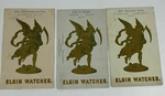 3 Antique Victorian Embossed Elgin Watch Co Trade Cards Father Time. Fixed Price $65.00.