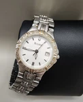 Bulova Women's Quartz Watch C867878 Silver Tone Crystal Bezel Date Steel. Fixed Price $35.95.