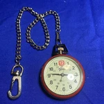 Rodeo Pocket Watch Red Bezel Silver Case With Chain Needs Battery. Fixed Price $25.00.