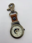 Vtg Majestron Majesti Fishing Brass Quartz Open Pocket Watch Bass Compass Clip. Fixed Price $24.99.