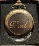 Greatest Dad Engraved Quartz Pocket Watch Father's Day Gift. Fixed Price $5.45.