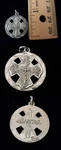 Vtg 925 Silver Cross Am Catholic Please Call Priest Medal Pendant Charm P205. Fixed Price $19.99.