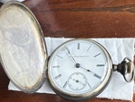 Elgin Natl. Watch Co. Silver Full Hunter Pocket Roman Numerals Mechanical. Fixed Price $190.00.